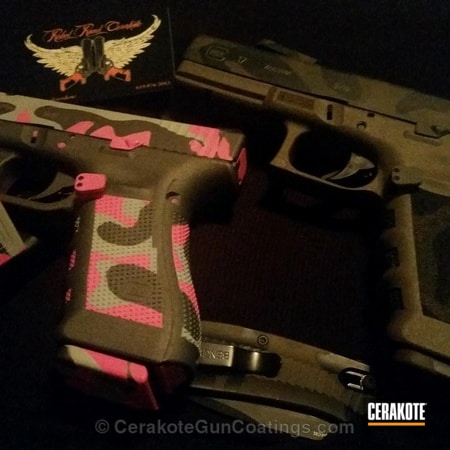 Powder Coating: Glock,Ladies,BATTLESHIP GREY H-213,Tungsten H-237,Glock 17,Prison Pink H-141