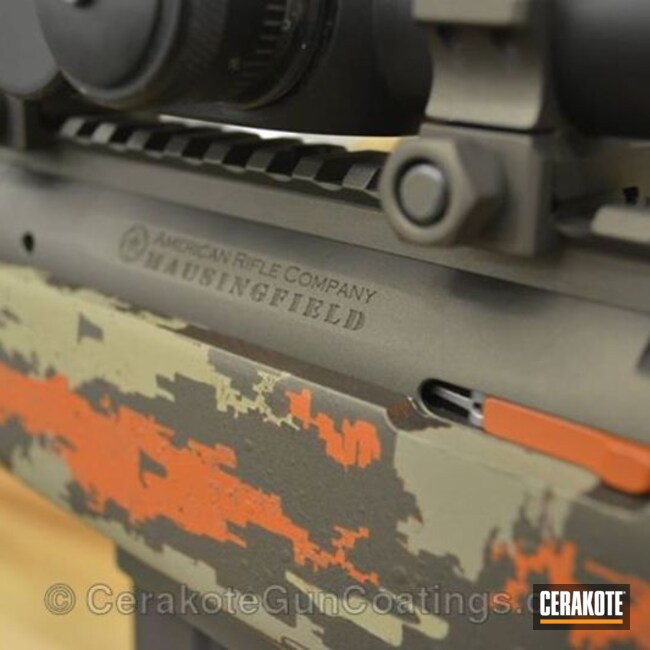 Cerakoted H-265 Flat Dark Earth With H-243 Safety Orange And H-148 Burnt Bronze