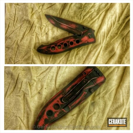 Powder Coating: Graphite Black H-146,Crimson H-221,Knives