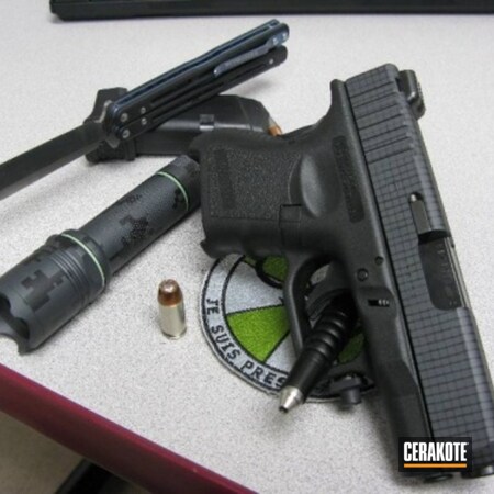 Powder Coating: Glock 26,Graphite Black H-146,Glock,Knives,Handguns,EDC,Sniper Grey H-234,Sniper Grey,G26,Digital Camo,Flashlights