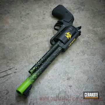 Cerakoted H-146 Graphite Black With H-144 Corvette Yellow And H-168 Zombie Green