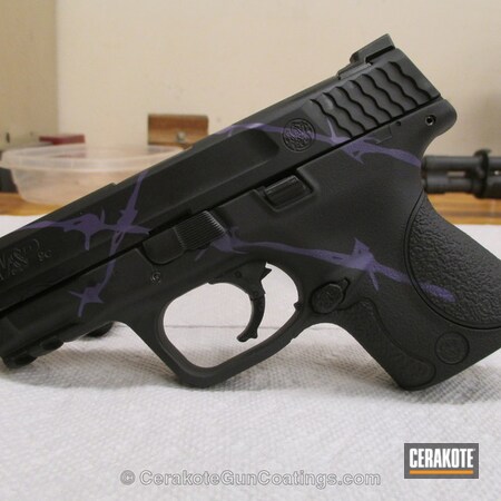 Powder Coating: Graphite Black H-146,Smith & Wesson,Handguns,Bright Purple H-217
