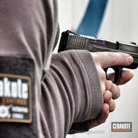 Powder Coating: Graphite Black H-146,Smith & Wesson,Distressed,M&P Shield,Handguns,Titanium H-170