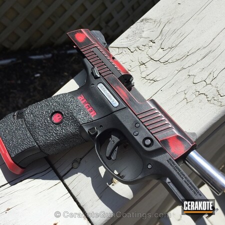 Powder Coating: Handguns,Armor Black H-190,FIREHOUSE RED H-216,Ruger