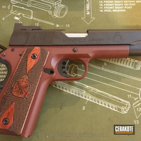 Powder Coating: Graphite Black H-146,Crimson H-221,1911,Springfield 9mm,Springfield Armory,Range Officer