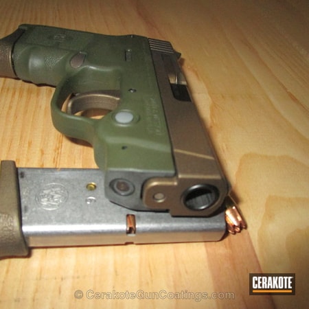 Powder Coating: Smith & Wesson,Handguns,O.D. Green H-236,Burnt Bronze H-148
