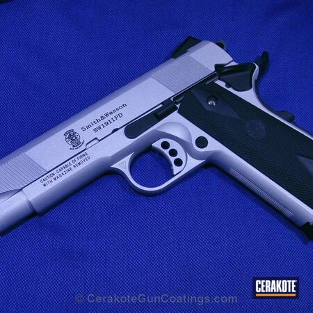 Powder Coating: Graphite Black H-146,Smith & Wesson,Model,1911,Crushed Silver H-255