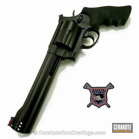 Powder Coating: Graphite Black H-146,Smith & Wesson,Frame,Barrel,Revolver,Flat,Gloss