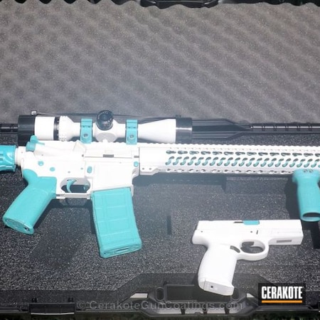 Powder Coating: Bright White H-140,Smith & Wesson,Tactical Rifle,Robin's Egg Blue H-175