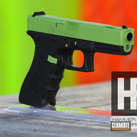 Powder Coating: Glock,Zombie Green H-168,Handguns,Stippled,Custom