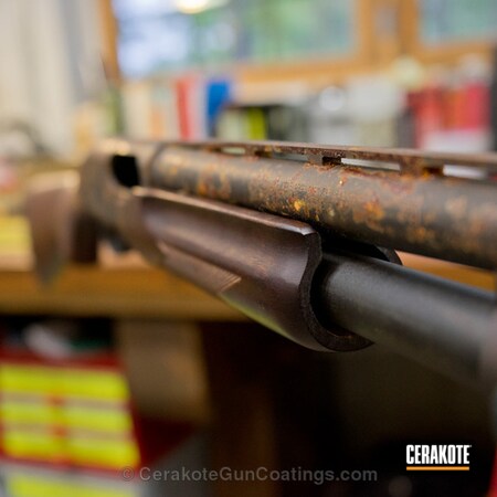 Powder Coating: Graphite Black H-146,Shotgun,Remington,Burnt Bronze H-148