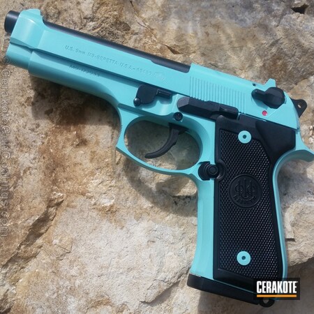 Powder Coating: Handguns,Beretta,Robin's Egg Blue H-175