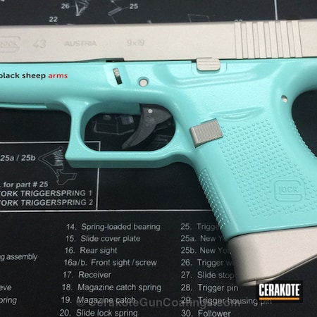 Powder Coating: Glock,Handguns,Shimmer Aluminum H-158,Robin's Egg Blue H-175