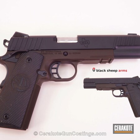 Powder Coating: Graphite Black H-146,Handguns,Brown,STI,Black Sheep Arms color matched stock