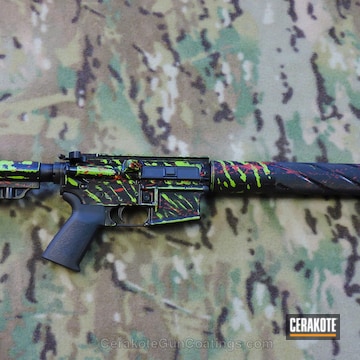Cerakoted H-168 Zombie Green With H-146 Graphite Black And H-216 Smith & Wesson Red