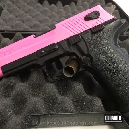 Powder Coating: Graphite Black H-146,Sig Sauer,Handguns,Prison Pink H-141
