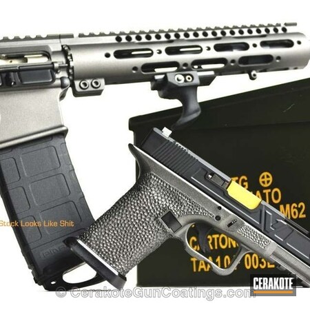 Powder Coating: Glock,Handguns,Gold H-122,Armor Black H-190,Titanium H-170