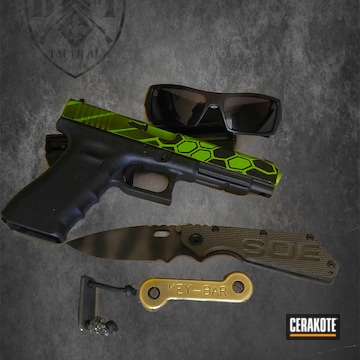Cerakoted H-168 Zombie Green With H-146 Graphite Black And H-301 Matte Armor Clear