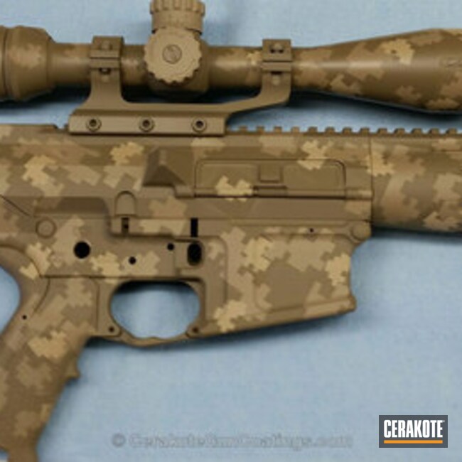Cerakoted H-265 Flat Dark Earth With H-203 Mcmillan Tan And H-199 Desert Sand