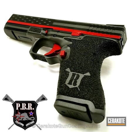 Powder Coating: Graphite Black H-146,Glock,Handguns,FIREHOUSE RED H-216,Tungsten H-237