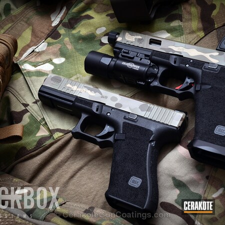Powder Coating: Glock,Handguns,DESERT SAND H-199,Patriot Brown H-226,MAGPUL® FLAT DARK EARTH H-267