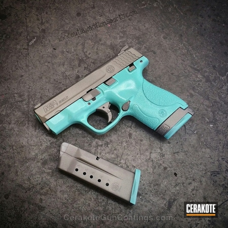Powder Coating: Smith & Wesson,Handguns,Robin's Egg Blue H-175,Titanium H-170
