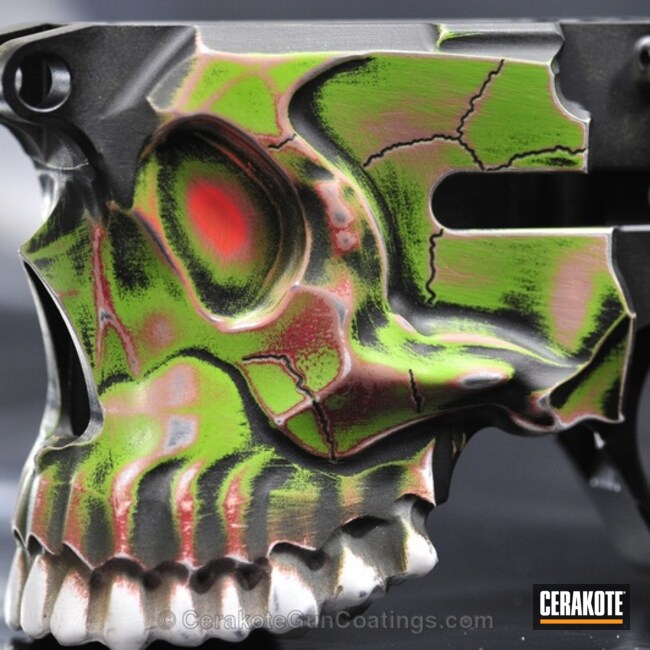 Cerakoted H-168 Zombie Green With H-223 Rode Pink And H-221 Crimson