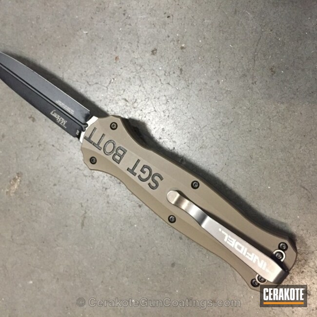 Cerakoted H-239 Benchmade Coyote Tan With H-146 Graphite Black