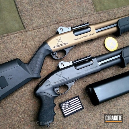 Powder Coating: Graphite Black H-146,Shotgun,AOW,Cerakote,Remington 870,Sterling Arsenal,Burnt Bronze H-148