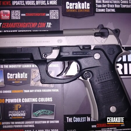 Powder Coating: Handguns,Beretta,Armor Black H-190,Titanium H-170