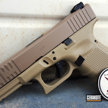 Cerakoted H-20180 Federal Standard Tan With H-267 Magpul Flat Dark Earth And H-146 Graphite Black