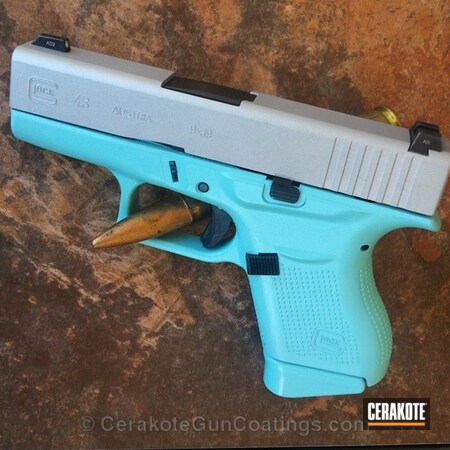 Powder Coating: Glock,Handguns,Crushed Silver H-255,Robin's Egg Blue H-175