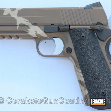 Powder Coating: 1911,Handguns,DESERT SAND H-199,Patriot Brown H-226