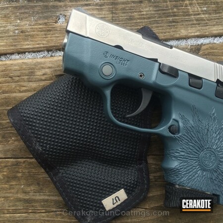 Powder Coating: JESSE JAMES CIVIL DEFENSE BLUE H-401,Smith & Wesson,Handguns