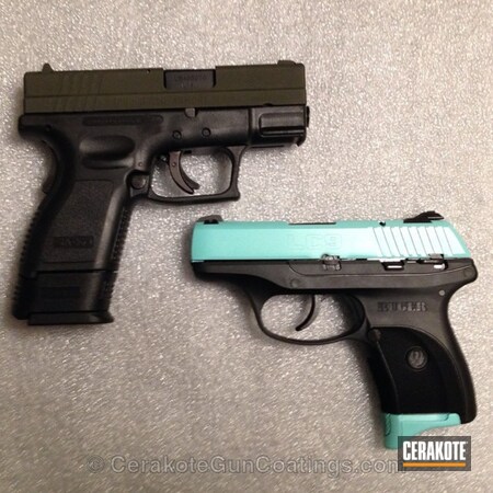 Powder Coating: Handguns,O.D. Green H-236,Robin's Egg Blue H-175