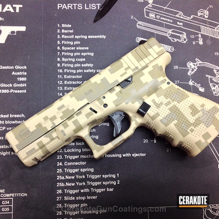 Powder Coating: Glock,Handguns,DESERT SAND H-199,Flat Dark Earth H-265,Coyote Tan H-235