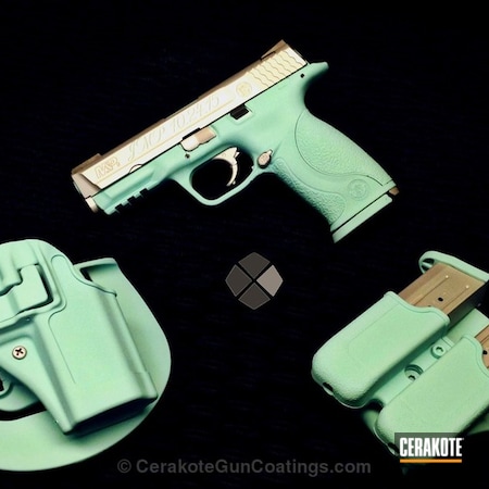Powder Coating: Handguns,Crushed Silver H-255,Robin's Egg Blue H-175