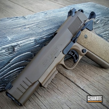 Cerakoted H-190 Armor Black With H-265 Flat Dark Earth And H-235 Coyote Tan