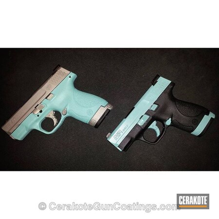 Powder Coating: Bright Nickel H-157,Smith & Wesson,Handguns,Robin's Egg Blue H-175