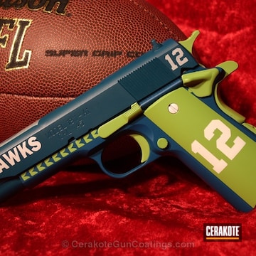 Cerakoted H-169 Sky Blue With H-168 Zombie Green