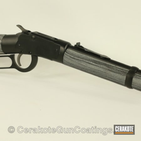 Powder Coating: Graphite Black H-146,Hunting Rifle,Ithaca Model M49,Cobalt H-112