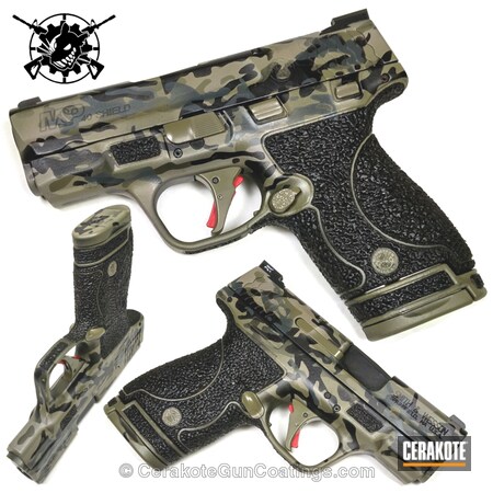 Powder Coating: HAZEL GREEN H-204,Smith & Wesson,Handguns,McMillan Grey H-201,FIREHOUSE RED H-216