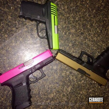 Powder Coating: Glock,Zombie Green H-168,Handguns,Burnt Bronze H-148,Prison Pink H-141