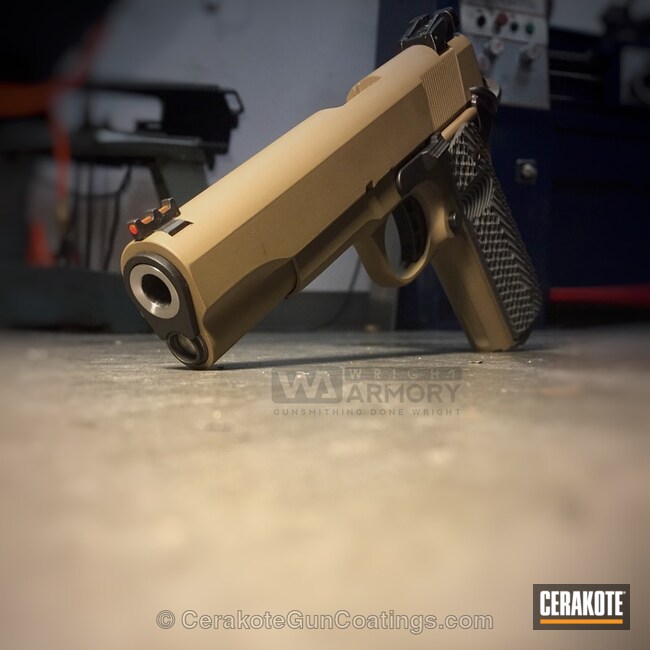 Cerakoted H-239 Benchmade Coyote Tan With H-143 Benelli Sand