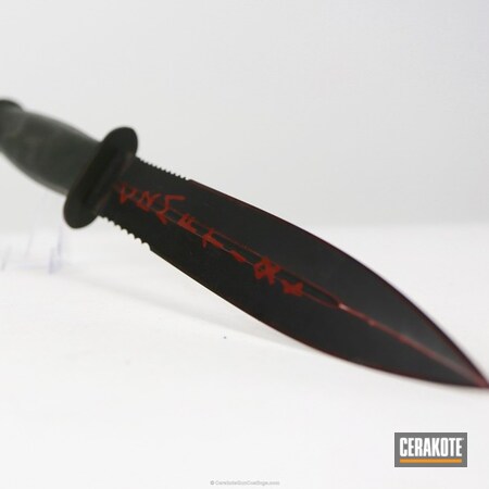 Powder Coating: Graphite Black H-146,Crimson H-221,Knives,SOG,Knife