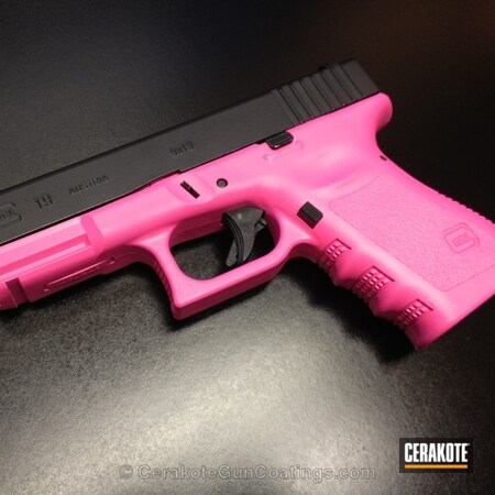 Powder Coating: Graphite Black H-146,Glock,Ladies,Handguns,Prison Pink H-141