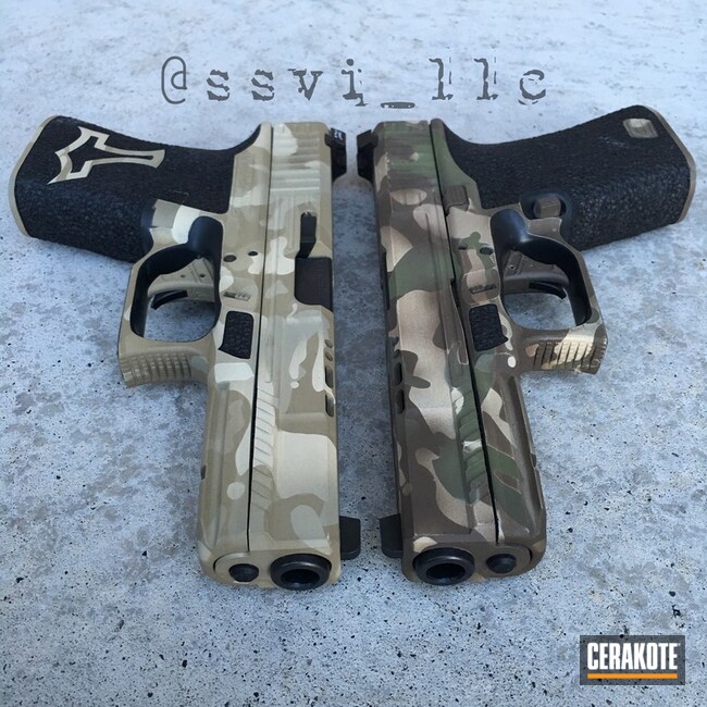 Cerakoted H-143 Benelli Sand With H-199 Desert Sand And H-204 Hazel Green