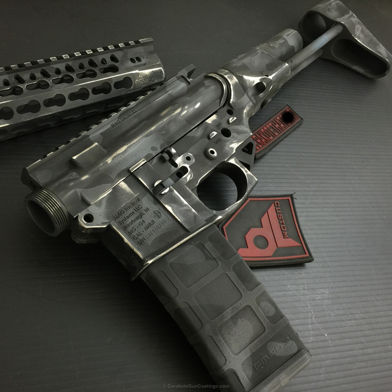 H-146 Graphite Black with H-234 Sniper Grey by MICHAEL SIGOUIN | Cerakote