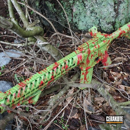 Powder Coating: Zombie Green H-168,Zombie,Tactical Rifle,FIREHOUSE RED H-216