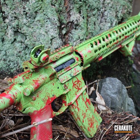 Powder Coating: Zombie Green H-168,Zombie,Tactical Rifle,FIREHOUSE RED H-216